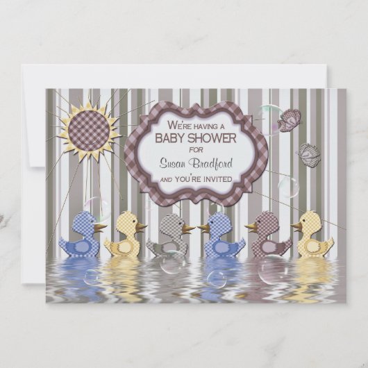 BABY SHOWER-INVITATIE - EENHEIDSZWEMMERING - UNIEK KAART (Voorkant)