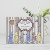 BABY SHOWER-INVITATIE - EENHEIDSZWEMMERING - UNIEK KAART (Staand voorkant)