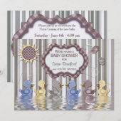 BABY SHOWER-INVITATIE - EENHEIDSZWEMMERING - UNIEK KAART (Voorkant / Achterkant)