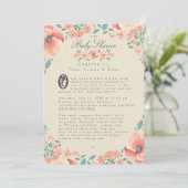 BABY SHOWER INVITATIE |  Floral Storybook Kaart (Staand voorkant)