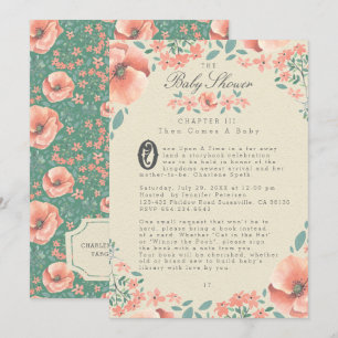 BABY SHOWER INVITATIE    Floral Storybook Kaart
