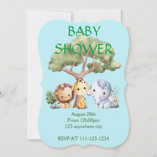 BABY SHOWER INVITATIE KAART (Voorkant)