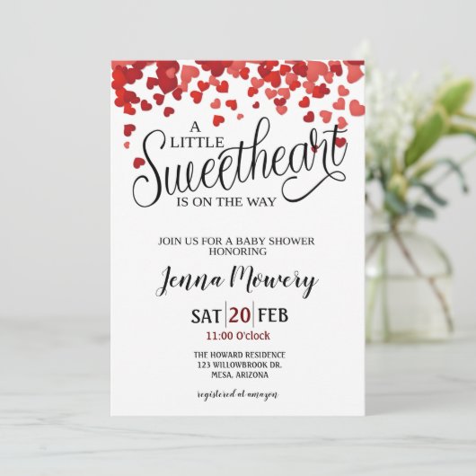 BABY SHOWER INVITATIE KAART (Staand voorkant)