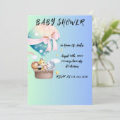 BABY SHOWER INVITATIE KAART (Staand voorkant)