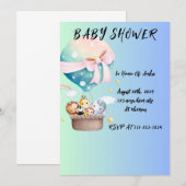 BABY SHOWER INVITATIE KAART (Voorkant / Achterkant)