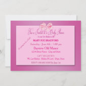 BABY SHOWER-INVITATIE - PINK/PARASOL/ROZEN KAART (Achterkant)