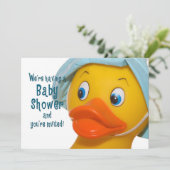 BABY SHOWER INVITATIE - RUBBER DUCK CLOSE-UP KAART (Staand voorkant)