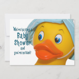 BABY SHOWER INVITATIE - RUBBER DUCK CLOSE-UP KAART