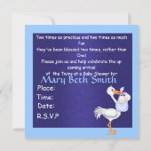 BABY SHOWER-INVITATIE VAN BEIDE TWINS KAART (Achterkant)