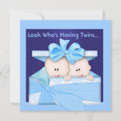 BABY SHOWER-INVITATIE VAN BEIDE TWINS KAART (Voorkant)