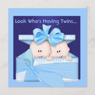 BABY SHOWER-INVITATIE VAN BEIDE TWINS KAART