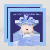 BABY SHOWER INVITATIE VOOR LICHAAM KAART (Voorkant / Achterkant)