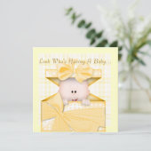 BABY SHOWER INVITATIESYELLOW KAART (Staand voorkant)