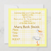 BABY SHOWER INVITATIESYELLOW KAART (Achterkant)