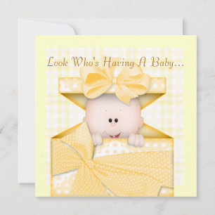 BABY SHOWER INVITATIESYELLOW KAART