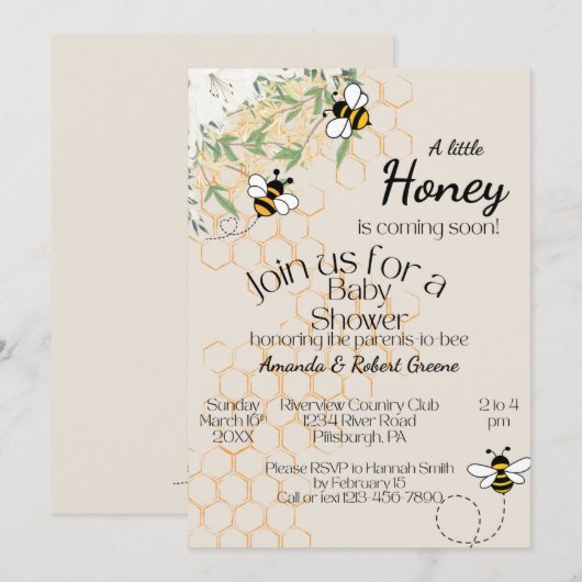 Baby Shower Invitation (Voorkant / Achterkant)