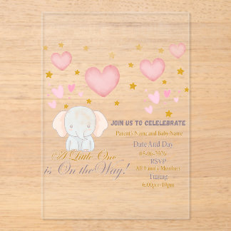 Baby Shower Invitation Acryl Uitnodigingen