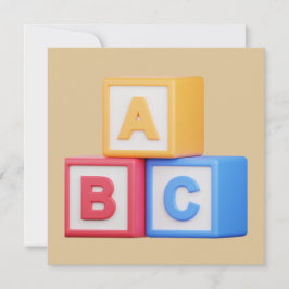 Baby Shower Invitation- Alphabet Blocks Kaart
