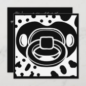 Baby shower Invitation - Black and White- Pacifier Kaart (Voorkant / Achterkant)
