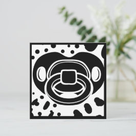 Baby shower Invitation - Black and White- Pacifier Kaart