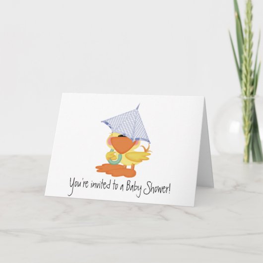 Baby shower Invitation-Blue Duck/Quackup (Voorkant)