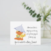 Baby shower Invitation-Blue Duck/Quackup Uitnodiging Briefkaart (Staand voorkant)