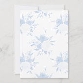 Baby shower Invitation Blue Floral Waterverf Kaart (Achterkant)