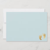 Baby shower Invitation Blue/Gold Kaart (Achterkant)