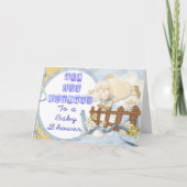 Baby shower Invitation Blue Little Lamb (Voorkant)