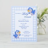 Baby shower Invitation Bluebirds Kaart (Staand voorkant)