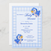 Baby shower Invitation Bluebirds Kaart (Voorkant / Achterkant)