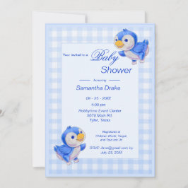 Baby shower Invitation Bluebirds Kaart