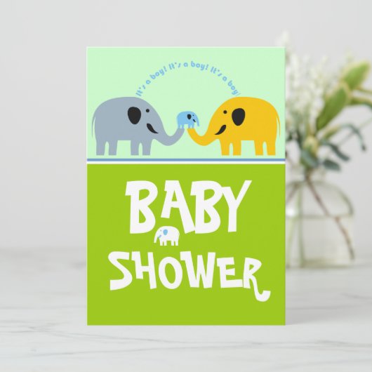 Baby shower Invitation-Boy Kaart (Staand voorkant)