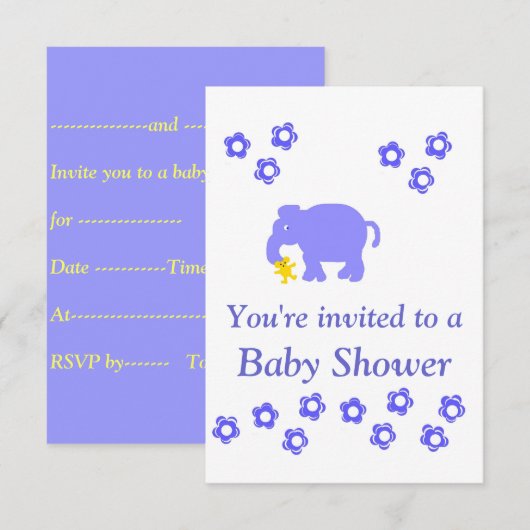 baby shower Invitation Boy Kaart (Voorkant / Achterkant)