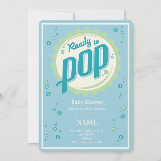Baby shower Invitation (Boy) - Klaar voor de Pop Kaart (Voorkant)