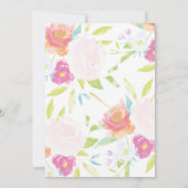 Baby shower Invitation Bright Floral Waterverf Kaart (Achterkant)