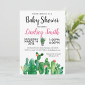 Baby shower Invitation Cactus-Cacti Kaart (Staand voorkant)