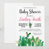 Baby shower Invitation Cactus-Cacti Kaart (Voorkant / Achterkant)