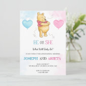 Baby shower Invitation card featuring a bear  Kaart (Staand voorkant)