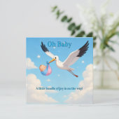 Baby Shower Invitation Card  Kaart (Staand voorkant)