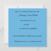 Baby Shower Invitation Card  Kaart (Achterkant)