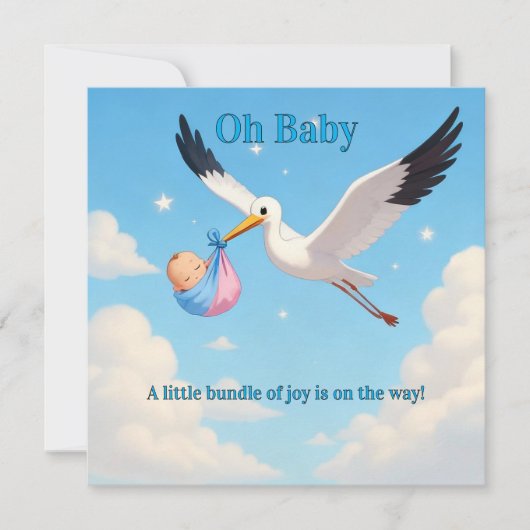 Baby Shower Invitation Card  Kaart (Voorkant)