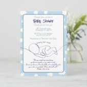 Baby shower Invitation Clouds Blue Sky Bijbelvers Kaart (Staand voorkant)