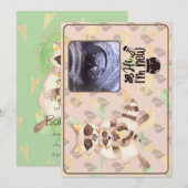 Baby Shower Invitation Custom Photo Raccoons Brown Kaart (Voorkant / Achterkant)