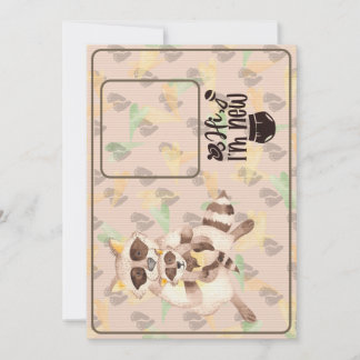 Baby Shower Invitation Custom Photo Raccoons Brown Kaart