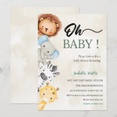 Baby Shower Invitation  –Customizable Kaart (Voorkant / Achterkant)