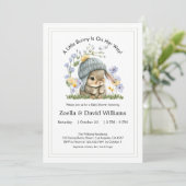 Baby Shower Invitation Cute Minimal Bunny Kaart (Staand voorkant)