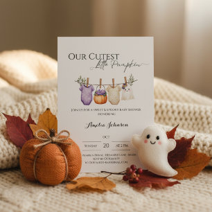 Baby Shower Invitation • Cutest Little Pumpkin Kaart