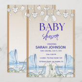 Baby Shower Invitation | Elegant Floral Kaart (Voorkant / Achterkant)