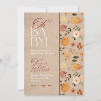 Baby Shower Invitation Fall Aesthetic Kaart